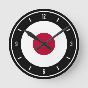 Japan Flag Elegant Runde Wanduhr