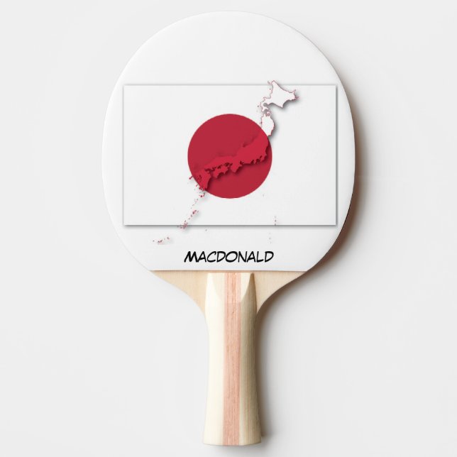 JAPAN FLAG & MAP Hinomaru Personalisiert Tischtennis Schläger (Vorderseite)