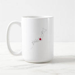 Japan flag on the map kaffeetasse