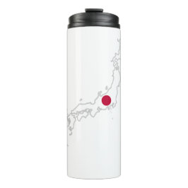 Japan flag on the map thermosbecher