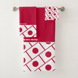 JAPAN FLAG Personalisierte Schrift RED JAPANESE Badhandtuch Set
