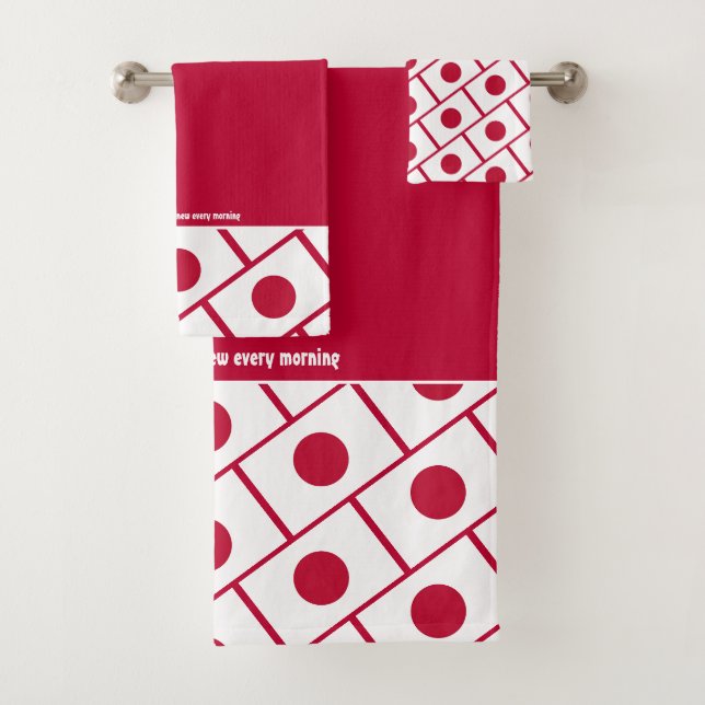 JAPAN FLAG Personalisierte Schrift RED JAPANESE Badhandtuch Set (Insitu)