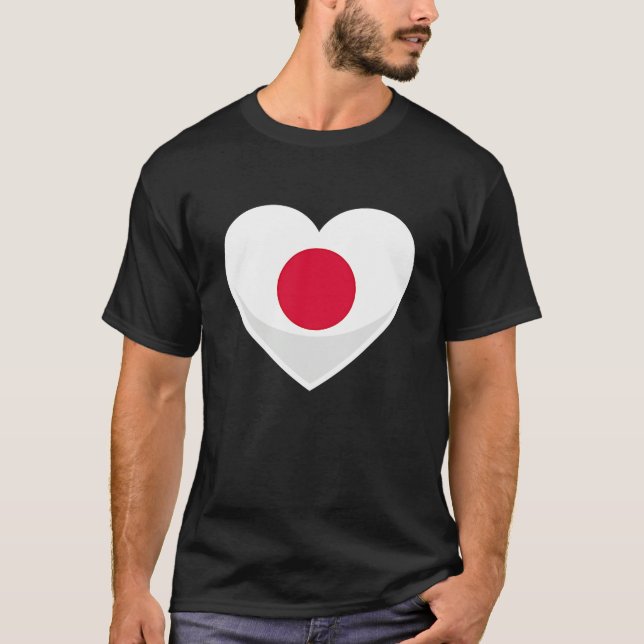 Japan Flag Pocket Heart T-Shirt (Vorderseite)