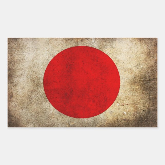 Japan-Flagge Rechteckiger Aufkleber (Vorderseite)
