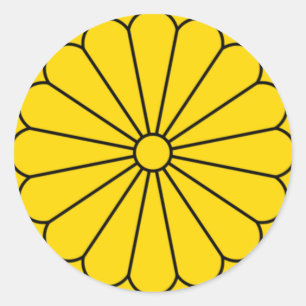 JAPAN-FLAGGE - WAPPEN - KAISERSiegel Runder Aufkleber
