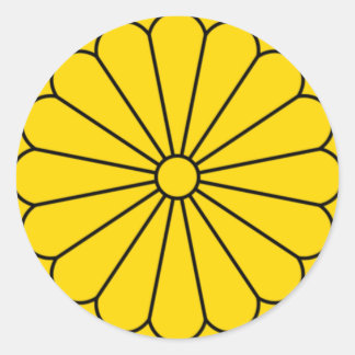 JAPAN-FLAGGE - WAPPEN - KAISERSiegel Runder Aufkleber