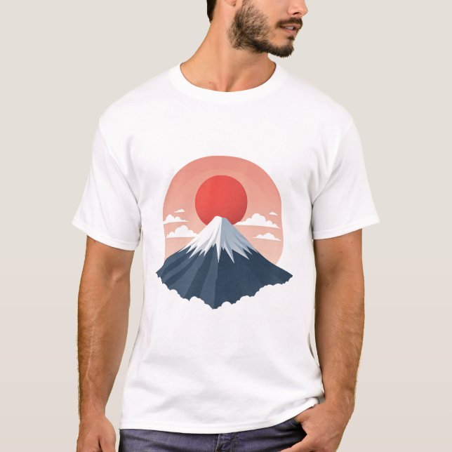 Japan Fuji Berg Minimalist Design T-Shirt (Vorderseite)