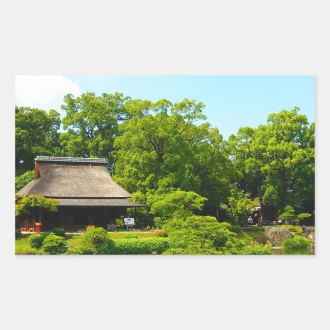 Japan Garden Rechteckiger Aufkleber (Vorderseite)