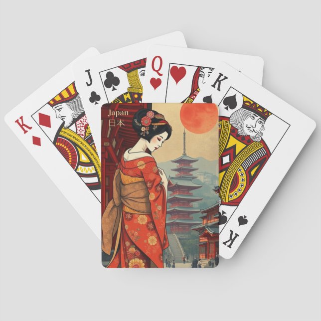 Japan geisha maiko Classic Playing Cards Spielkarten (Rückseite)