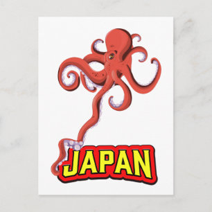 Japan Gigant Tintenfisch Cartoon Postkarte