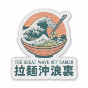 Japan Great Ramen Wave Ukiyoe Aufkleber