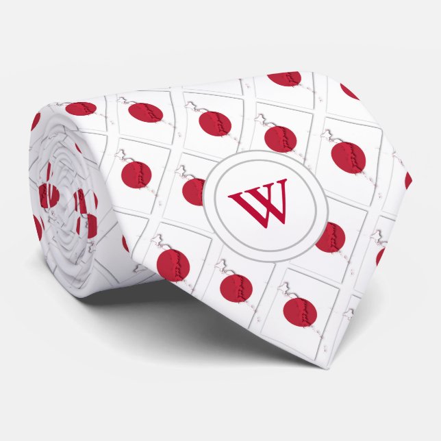 JAPAN HINOMARU Christlich Scripting Monogram Krawatte (Gerollt)