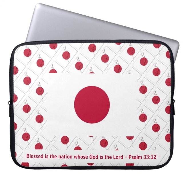 JAPAN HINOMARU Seligen Nation Psalm 33:12 Laptop Laptopschutzhülle (Vorderseite)