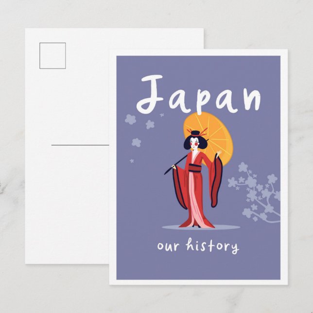 Japan History Vintage Travel Postkarte (Vorne/Hinten)