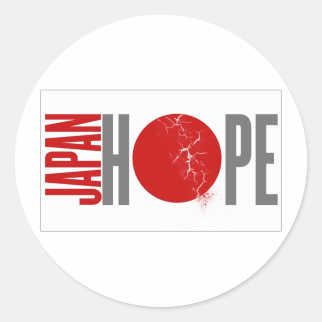 JAPAN HOPE - ERDBEBEN RUNDER AUFKLEBER (Vorderseite)
