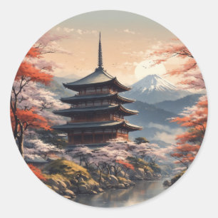 Japan Illustration Art #1 Runder Aufkleber