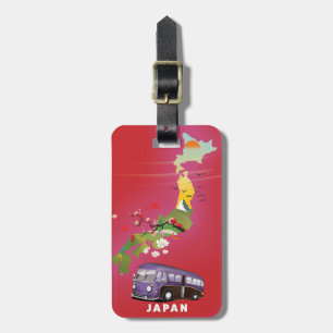 Japan Illustration Reiseplakat. Gepäckanhänger