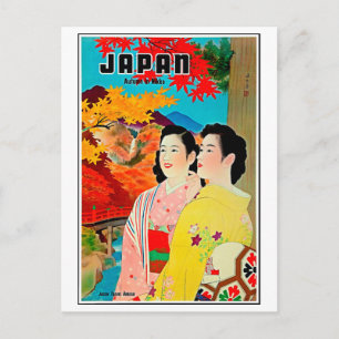 Japan im Frühling, Geisha, Jahrgang Postkarte