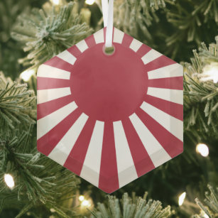 Japan Imperial steigende Sonnenflagge, Edo to W2 Ornament Aus Glas