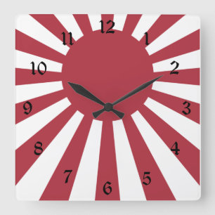 Japan Imperial steigende Sonnenflagge, Edo to W2 Quadratische Wanduhr