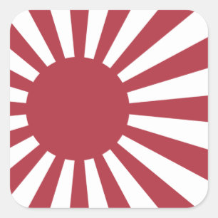 Japan Imperial steigende Sonnenflagge, Edo to W2 Quadratischer Aufkleber