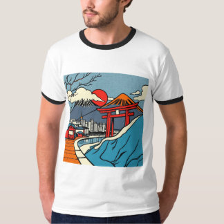 Japan inspirierte farbenfroh T-Shirt
