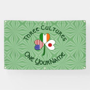 Japan Irland USA Kleeblatt Flag Personalisiert Banner