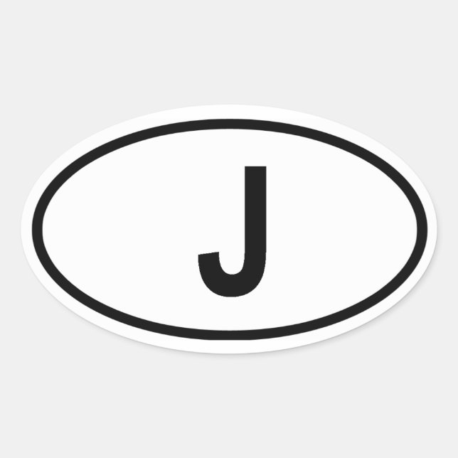 Japan "J" Ovaler Aufkleber (Vorderseite)