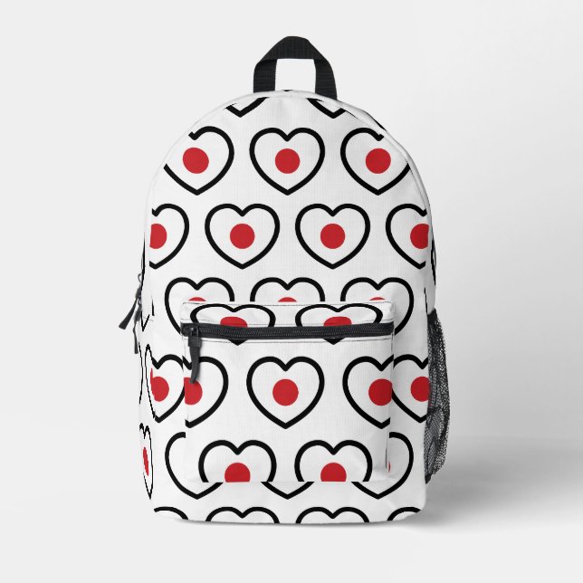 Japan | Japanese Flag Heart Bedruckter Rucksack (Vorderseite)