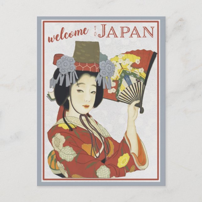 Japan Japanese Geisha Vintage Travel Postkarte (Vorderseite)