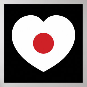 Japan Japanische Flagge Herz Poster