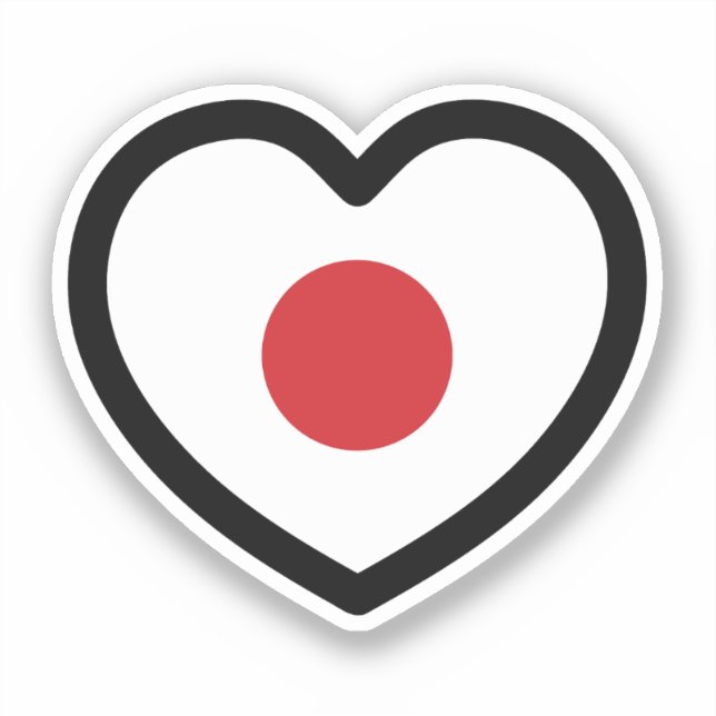 Japan | Japanisches Flaggenherz Aufkleber (Vorderseite)