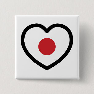 Japan   Japanisches Flaggenherz Button