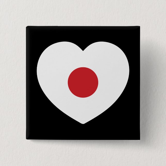 Japan | Japanisches Flaggenherz Button (Vorderseite)