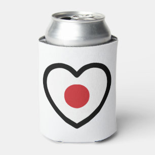 Japan   Japanisches Flaggenherz Dosenkühler
