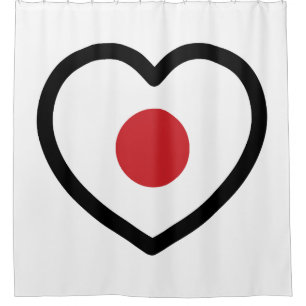 Japan Japanisches Flaggenherz Duschvorhang