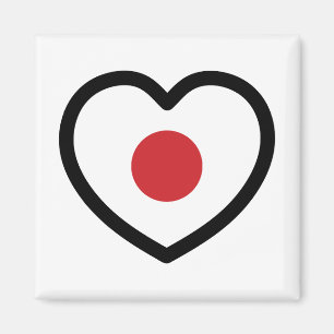 Japan   Japanisches Flaggenherz Magnet