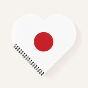 Japan   Japanisches Flaggenherz Notizbuch
