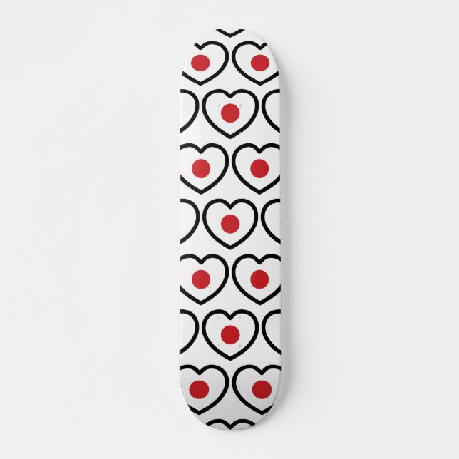 Japan | Japanisches Flaggenherz Skateboard (Vorne)