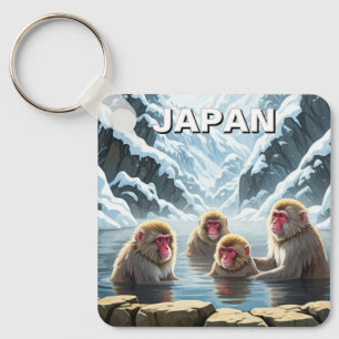 Japan Jigokudani Monkey Park Snow Affen Schlüsselanhänger