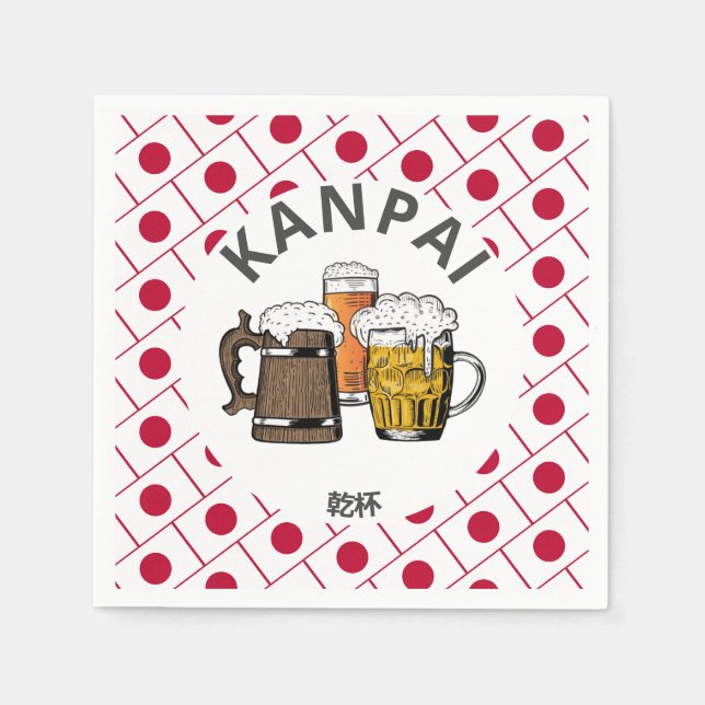JAPAN Kanpai 乾 杯 großartiges japanisches Bierpapie Serviette (Vorderseite)