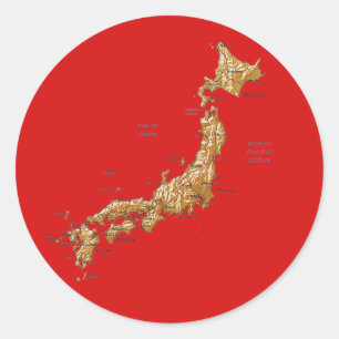 Japan-Karten-Aufkleber Runder Aufkleber