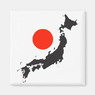 Japan-Karten-Kontur und -kreis Magnet