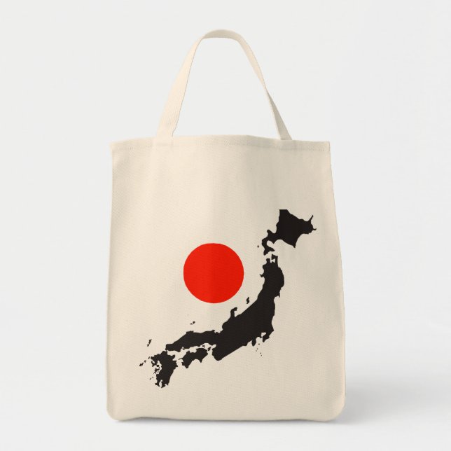 Japan-Karten-Kontur und -kreis Tragetasche (Vorne)