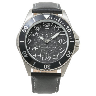Japan Katakana MANGA-Stil [schwarzes Gesicht] Armbanduhr