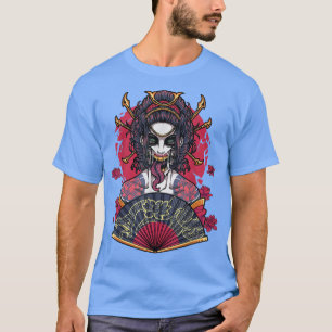Japan Kawaii Geisha Japanisches Anime Girl in Kimo T-Shirt
