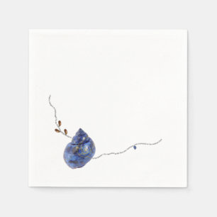Japan Kintsugi blaues Seashell Gedicht Goldküste Serviette