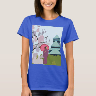 Japan Kirschblüten Geisha Kimono  T-Shirt