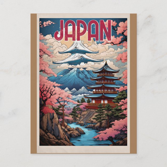 Japan, Kirschblüten, Postkarte (Vorderseite)