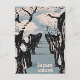 Japan Kirschblüten Vintage-Reiseposter Postkarte